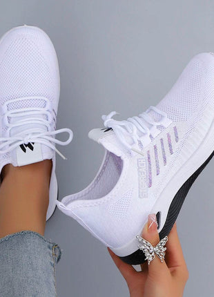 Women's Casual Lace up Comfortable, Breathable, Lightweight and Wear-Resistant Sports Shoes - MimiStylez