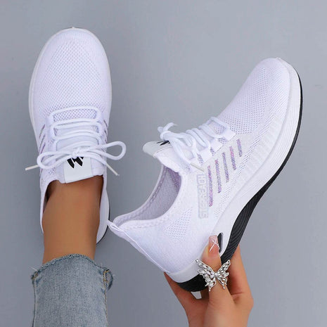 Women's Casual Lace up Comfortable, Breathable, Lightweight and Wear-Resistant Sports Shoes - MimiStylez