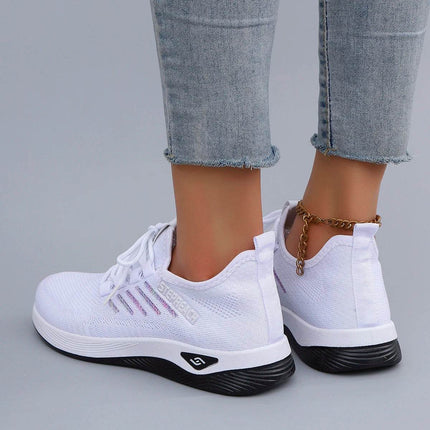 Women's Casual Lace up Comfortable, Breathable, Lightweight and Wear-Resistant Sports Shoes - MimiStylez