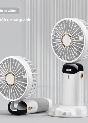 Portable Mini Handheld Fan USB Rechargeable 5-Speed with Phone Stand