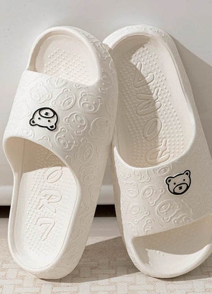 Cute Bear Women Slippers Summer Indoor Soft Cartoon Sandals Bathroom Anti-slip Outdoor Comfy Leisure Shoes Couple - MimiStylez
