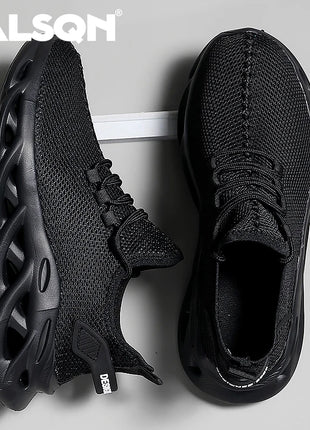 Men Sports Running Black Jogging Shoes Casual Sneakers Brown Outdoor Breathable Mesh Women Light Shock-absorption