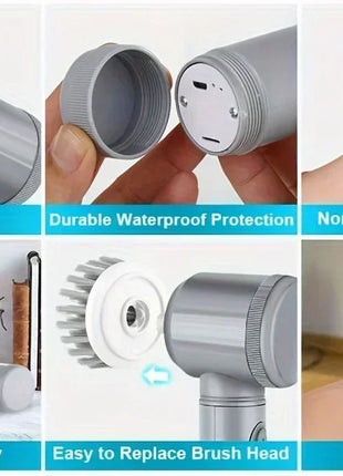 Electric Spin Scrubber, Bathroom Cordless Cleaning Brush Power Scrubber with 5 Replaceable Brush Heads, Electric Cleaning Brush
