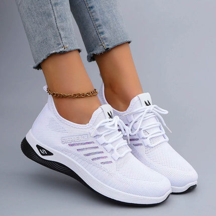 Women's Casual Lace up Comfortable, Breathable, Lightweight and Wear-Resistant Sports Shoes - MimiStylez