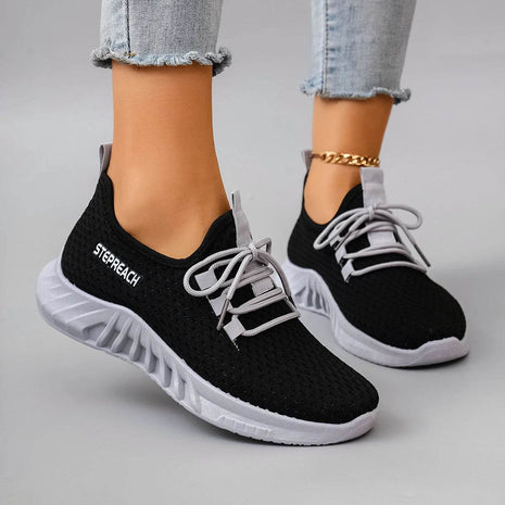 Women's Breathable Mesh Flat Shoes, Women's Shoes, Casual Sneakers Shoes - MimiStylez
