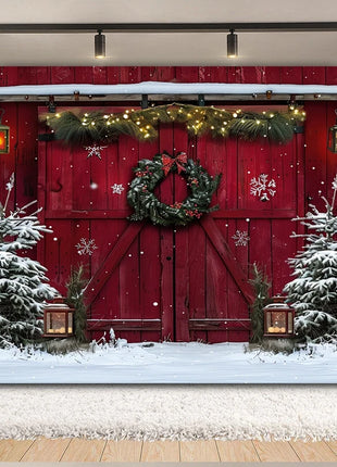 Christmas Backdrop Xmas Tree Fireplace Gift Winter Window Christmas Background