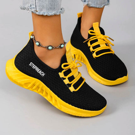 Women's Breathable Mesh Flat Shoes, Women's Shoes, Casual Sneakers Shoes - MimiStylez