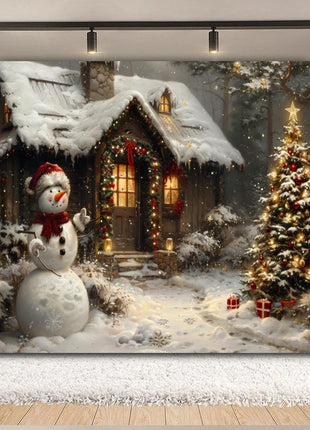 Christmas Backdrop Xmas Tree Fireplace Gift Winter Window Christmas Background