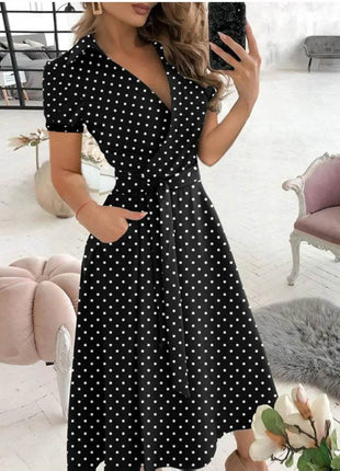 Rainbow Striped Print Summer Dress Women Button Up Short Sleeve Casual Vintage Shirt Long Dress Ladies Elegant Maxi Dresses - MimiStylez