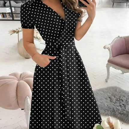 Rainbow Striped Print Summer Dress Women Button Up Short Sleeve Casual Vintage Shirt Long Dress Ladies Elegant Maxi Dresses - MimiStylez
