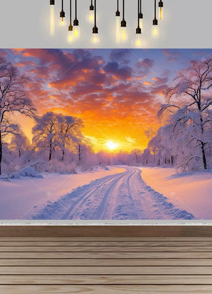 Winter wonderland winter snow village Backdrop Christmas Backdrop