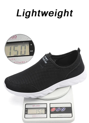 Lightweight Men Casual Shoes Breathable Slip on Male Casual Sneakers Anti-slip Men's Flats Outdoor Walking Shoes Size ds