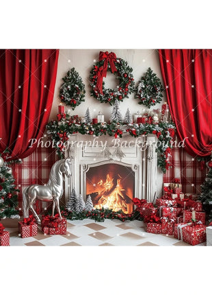 Christmas Backdrop Winter Window Xmas Tree Snowy Christmas Background