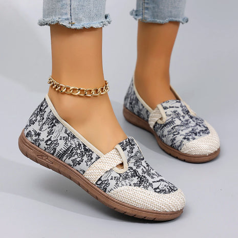 Women's Casual Sports Shoes, Comfortable, Breathable, Lightweight and Wear-Resistant Lazy Shoes, Soft-Soled Flat Shoes