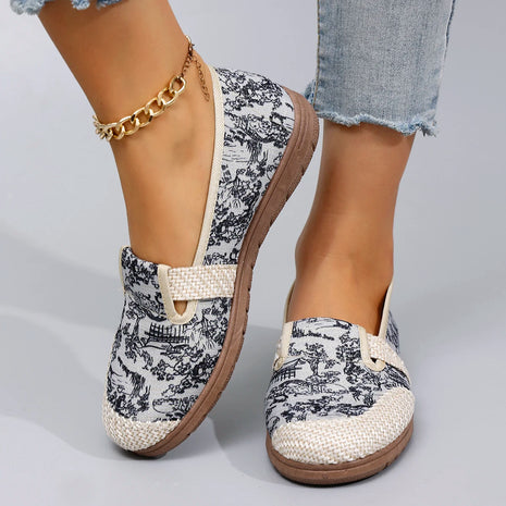 Women's Casual Sports Shoes, Comfortable, Breathable, Lightweight and Wear-Resistant Lazy Shoes, Soft-Soled Flat Shoes