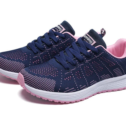 Zapatos casuales de mujer, zapatos planos de malla transpirables a la moda para caminar, zapatillas de deporte para mujer, zapatos de gimnasio, calzado femenino