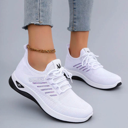 Women's Casual Lace up Comfortable, Breathable, Lightweight and Wear-Resistant Sports Shoes - MimiStylez