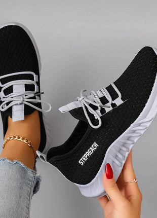 Women's Breathable Mesh Flat Shoes, Women's Shoes, Casual Sneakers Shoes - MimiStylez
