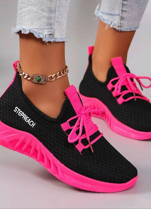 Women's Color blocked Casual Sports Shoes with Strap Comfortable, Breathable, Lightweight, Wear resistant - MimiStylez