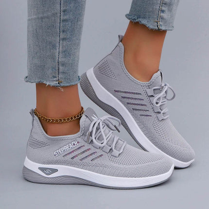 Women's Casual Lace up Comfortable, Breathable, Lightweight and Wear-Resistant Sports Shoes - MimiStylez