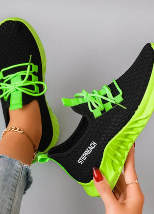 Women's Breathable Mesh Flat Shoes, Women's Shoes, Casual Sneakers Shoes - MimiStylez