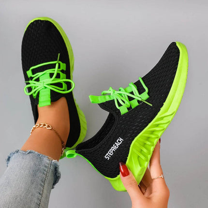 Women's Breathable Mesh Flat Shoes, Women's Shoes, Casual Sneakers Shoes - MimiStylez