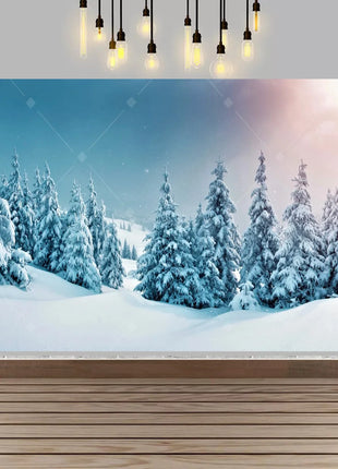 Winter wonderland winter snow village Backdrop Christmas Backdrop