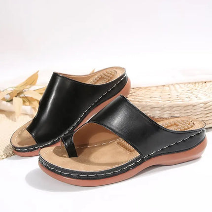 Women's Summer Sandals Orthopedic Soft Outdoor Slip-On Casual Wedge Heel Sandals