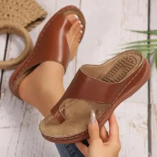 Women's Summer Sandals Orthopedic Soft Outdoor Slip-On Casual Wedge Heel Sandals