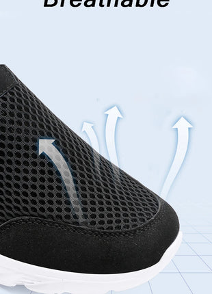 Lightweight Men Casual Shoes Breathable Slip on Male Casual Sneakers Anti-slip Men's Flats Outdoor Walking Shoes Size ds