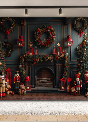 Christmas Backdrop Xmas Tree Fireplace Christmas Background