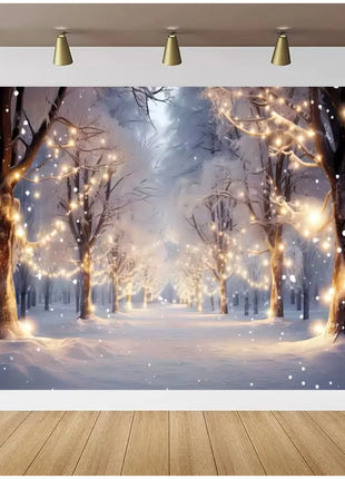 Christmas Winter Wonderland Snow Scene Background