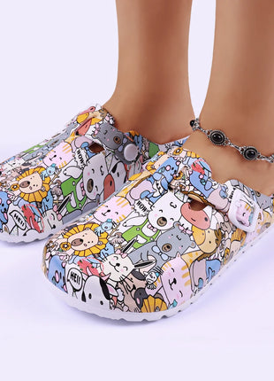 Stylish Flat Sandals Soft Insoles Adjustable Strap Easy-On Comfortable Clog Shoes For Women