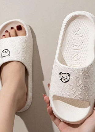 Cute Bear Women Slippers Summer Indoor Soft Cartoon Sandals Bathroom Anti-slip Outdoor Comfy Leisure Shoes Couple - MimiStylez