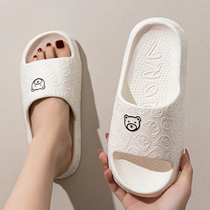 Cute Bear Women Slippers Summer Indoor Soft Cartoon Sandals Bathroom Anti-slip Outdoor Comfy Leisure Shoes Couple - MimiStylez