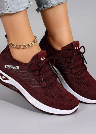 Women's Casual Lace up Comfortable, Breathable, Lightweight and Wear-Resistant Sports Shoes - MimiStylez