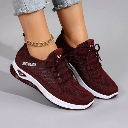 Women's Casual Lace up Comfortable, Breathable, Lightweight and Wear-Resistant Sports Shoes - MimiStylez