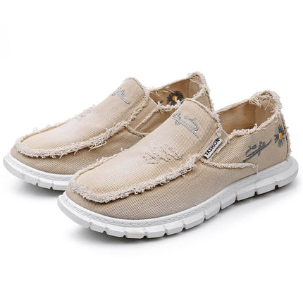 Women's shoes Daisy embroidery, casual sneaker - MimiStylez