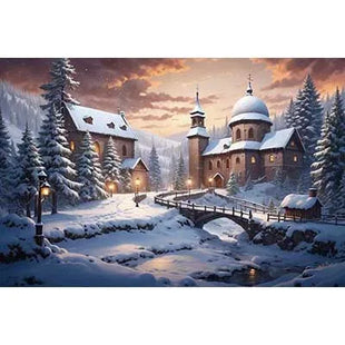 Christmas Trees Custom Backdrop Gift Cabins Yards Backgrounds For Decoration