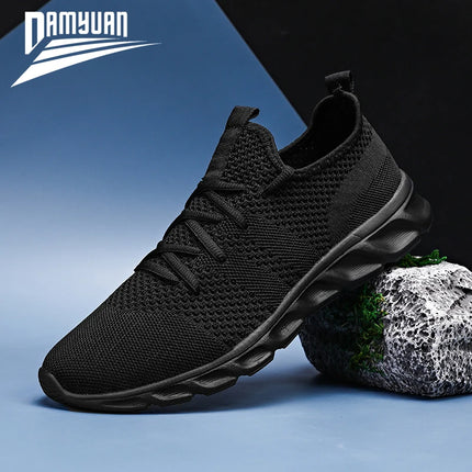 Zapatos casuales de moda para hombre, zapatillas de deporte para hombre, zapatos de marca para hombre, mocasines planos de malla sin cordones, zapatos transpirables de talla grande.