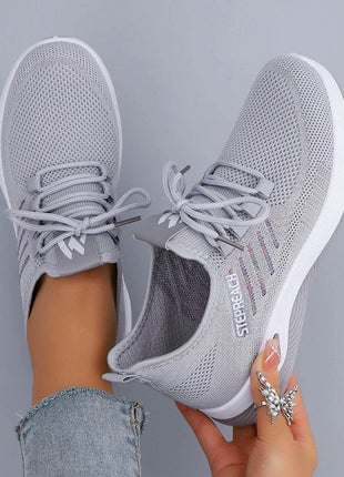Women's Casual Lace up Comfortable, Breathable, Lightweight and Wear-Resistant Sports Shoes - MimiStylez
