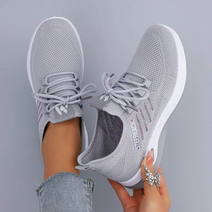 Women's Casual Lace up Comfortable, Breathable, Lightweight and Wear-Resistant Sports Shoes - MimiStylez