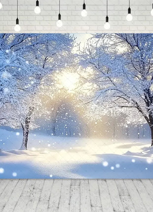 Snow Scene White Forest Art Style Backdrop Cloud Photography Background Winter Christmas Backdrop
