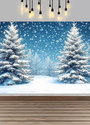 Winter wonderland winter snow village Backdrop Christmas Backdrop
