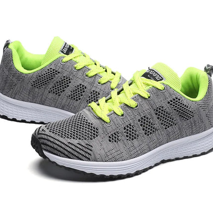 Zapatos casuales de mujer, zapatos planos de malla transpirables a la moda para caminar, zapatillas de deporte para mujer, zapatos de gimnasio, calzado femenino