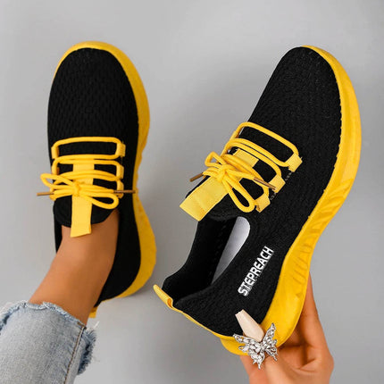 Women's Breathable Mesh Flat Shoes, Women's Shoes, Casual Sneakers Shoes - MimiStylez