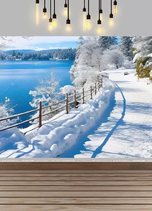 Winter wonderland winter snow village Backdrop Christmas Backdrop
