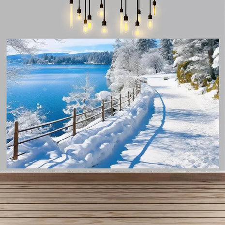 Winter wonderland winter snow village Backdrop Christmas Backdrop