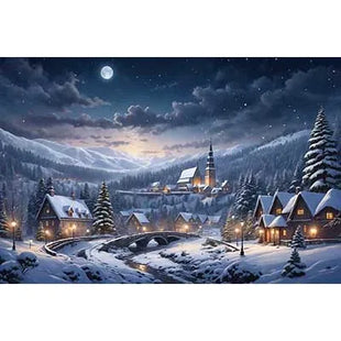 Christmas Trees Custom Backdrop Gift Cabins Yards Backgrounds For Decoration