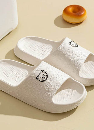 Cute Bear Women Slippers Summer Indoor Soft Cartoon Sandals Bathroom Anti-slip Outdoor Comfy Leisure Shoes Couple - MimiStylez